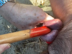 Testing benjaminbel's cock and balls with my 