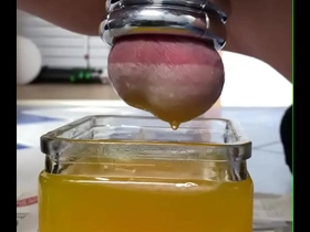 Balls and cock in hot wax