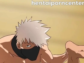 Straight ninja men dared to have anal sex with each other! - kakashi x asuma