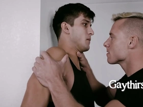 Closeted military guys have a rough confrontation