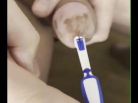 Deep sounding with toothbrush urethra