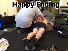 Happy ending massage gay gives me rub down and can't stay off my cock