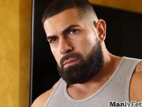 Sneaky intruder barebacked and blown by muscle hunk