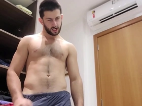 Cocky in shorts dicklips - hairy chested alpha stud