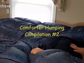 Puffy fetish down comforter humping compilation #2 lots of cum