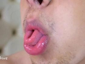 Delicious wet and moist tongue