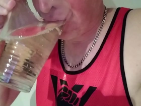 Northsuba drinking my own piss, cum and spit