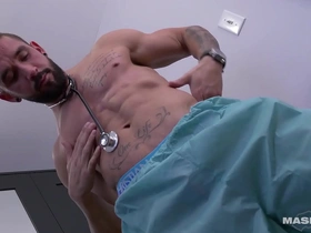 Maskurbate - sexy nurse rips shirt off & masturbates (uncut footage)