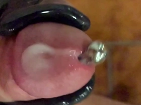 Cumshot slow mo with vibrator, 2g pa