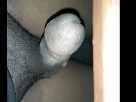 Horny guy masturbates until he cums. big black dick cumming