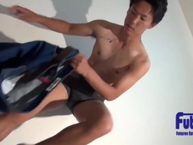 We got an active member of a sch*ol sports team! his voice leaks out as he sucks on the huge cock...