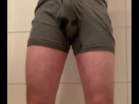Short pee in boxers