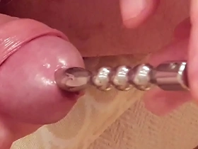 Close up cock sounding