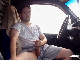 Public jacking in work van - anguish gush