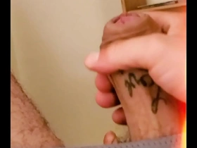 Caught masturbating in the kitchen