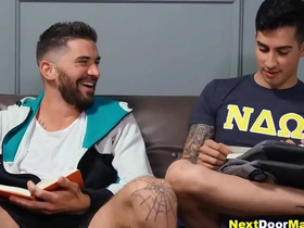 Guys having gay sex in the dorm