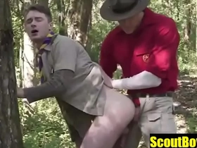 Scoutboyz- jock watches and boy fuck outdoors