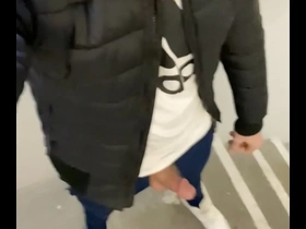 Chav jerks off in building stairwell