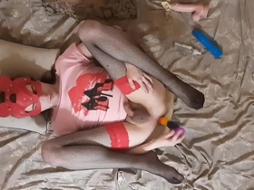 Sasha earth fuck her big ass with anal toys