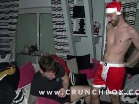 Real french straight boy fucked by his friend dresses in santa claus for surprise for christmas