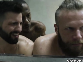 2 muscular construction workers are preparing for their newest project to pass for inspection and they will do anything even suck a dick just to pass.