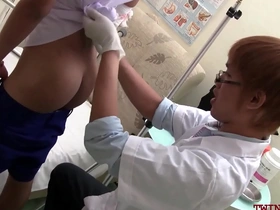 Skinny asian examined and breeded by doctor for cumshot