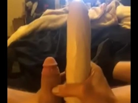 Ronpinelli898 putting a giant dildo up my ass
