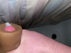 Cum with a toy pussy