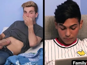 Foreign exchange student fucked by older man and his stepson