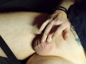 My limp, useless dicklet vs big white cock dildo