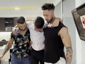 4 muscled ass busting twink swallows all the cum