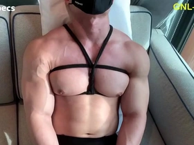 Big muscle guy gets pec tied! that's hot adoration!