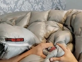 Downfreak has a down jacket fetish. he humps satin pillows and down comforter.