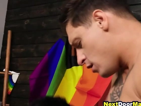 Handsome guys fuck after pool party