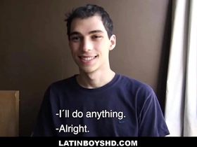 Cute skinny latin delivery boy paid cash to fuck producer pov - kevin, freddy