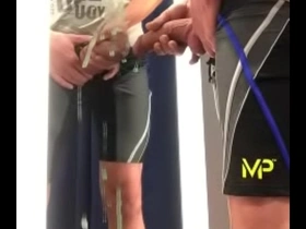 Dare: in a fitting room trying on bathers, cumshot on mirror and licking cum.