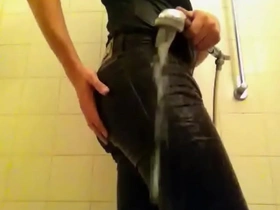 Shower in skinny black cheap monday - getting hart in wet tight jeans