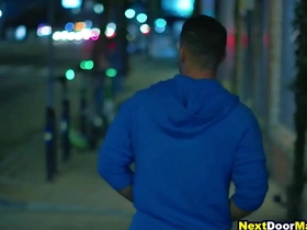 Strangers meet in dark alley for gay sex