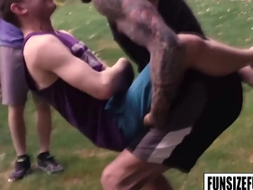 Funsizefuck.com - ian levine's face is a mixture of pleasure and as his trainer dolf dietrich's digs deeper and thrusts faster into ian's tight asshole!