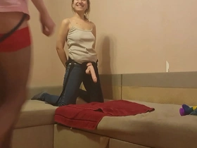 Sasha earth gets strap on fucking sex toy from anastasia mistress