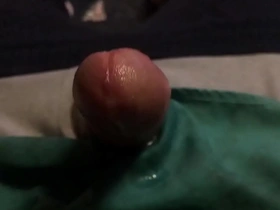 Pathetic little white cock ruined cumshot leaking