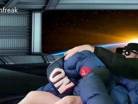 Orbiting planet earth episode 1 - xumu giant coat - down jacket cum fetish puffer humping solo masturbation!