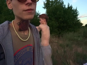 Summer cycling. hot blowjob while cycling