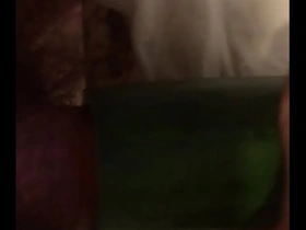 Fucking a hollow cucumber at home