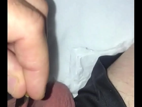 Piss hole play with paint brush