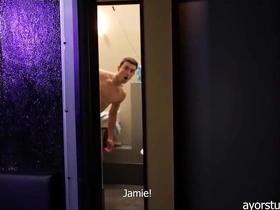 Simon interrupted while masturbating in the shower