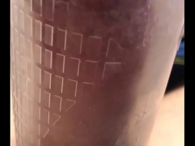 Poor small white pecker tries to get big in pump