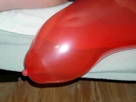 Chubby guy balloon bursting