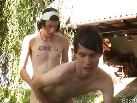 Village boys - outdoor bareback fuck - aiden and his buddy