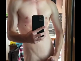 Cute boy in hotel room waiting for / big dick / monster cock / teenager / skinny / stepson